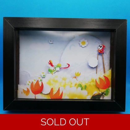 Yoshi - Super Mario 3D Shadow Box Yoshi - Super Mario 3D Shadow Box